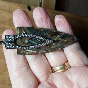 Shell Pendant with White Topaz  Embellishment